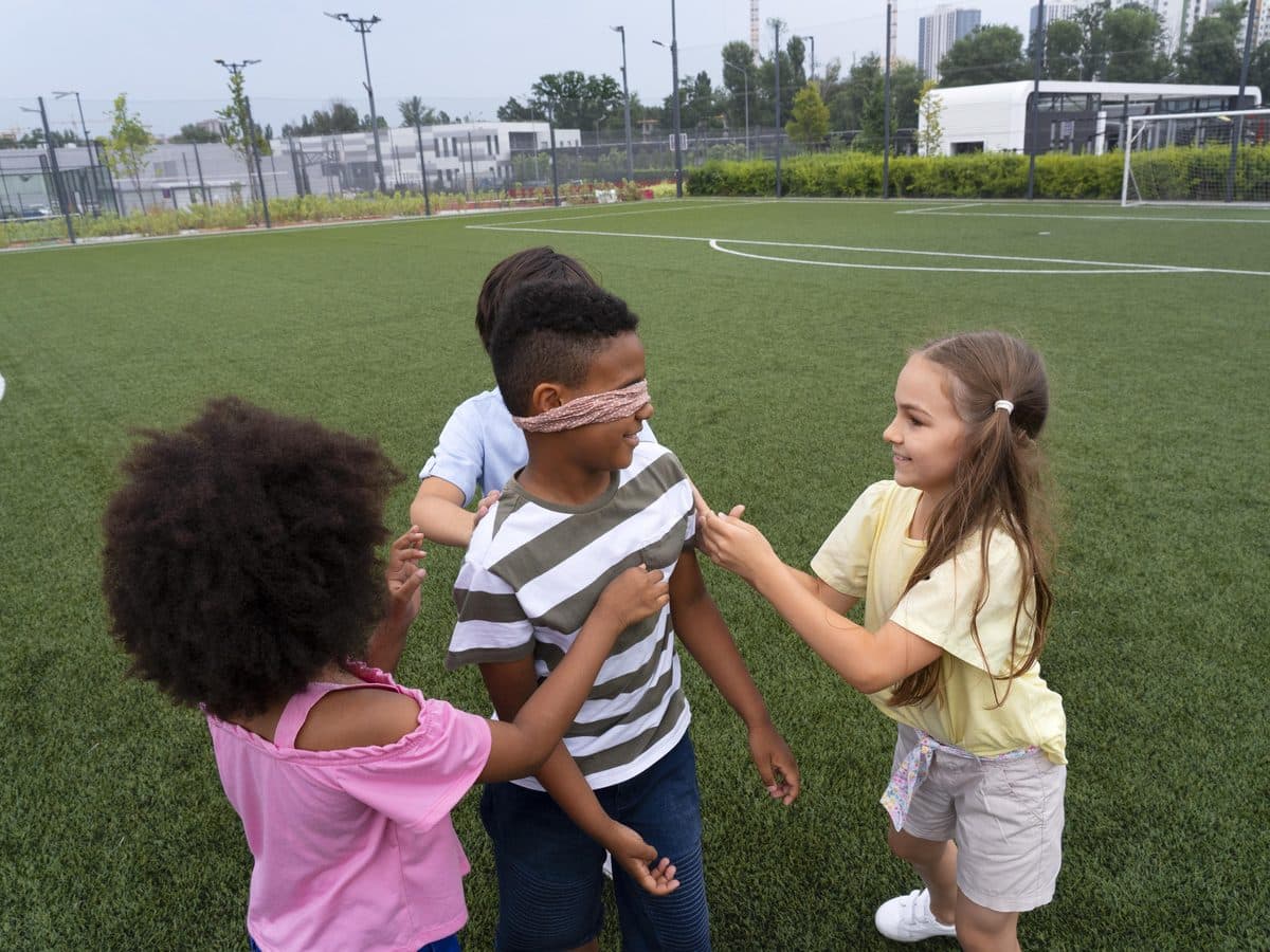 Children during the fun challenge & game block