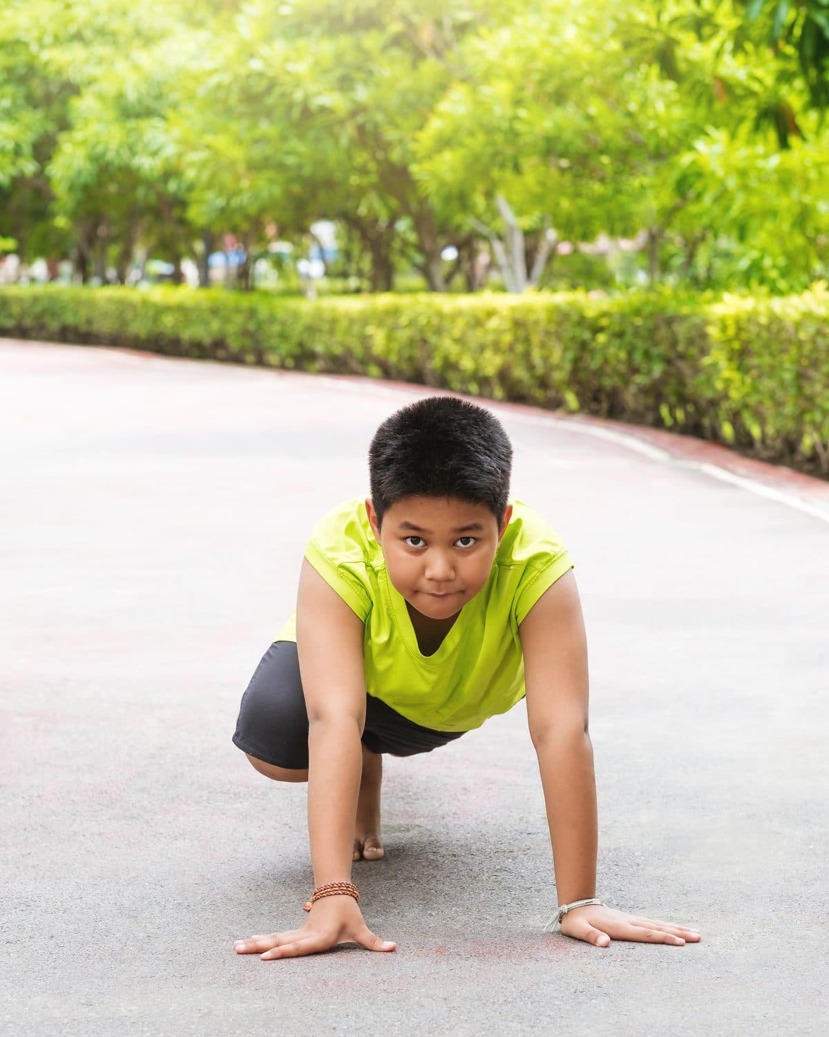 A child mid-sprint at a Vitalfitness Kids session